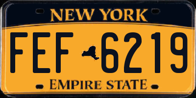 NY license plate FEF6219