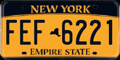 NY license plate FEF6221