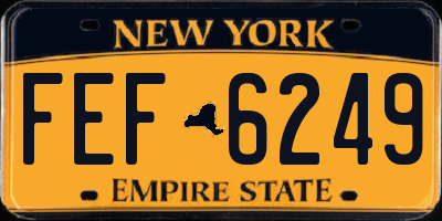 NY license plate FEF6249