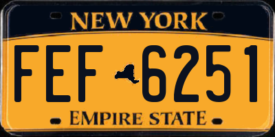 NY license plate FEF6251