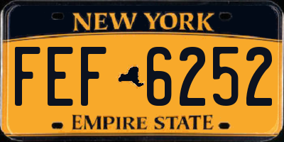 NY license plate FEF6252