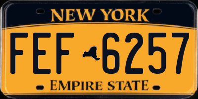 NY license plate FEF6257