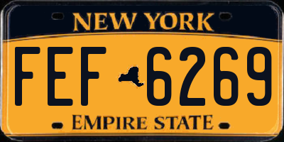 NY license plate FEF6269