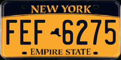 NY license plate FEF6275