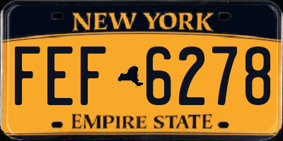 NY license plate FEF6278
