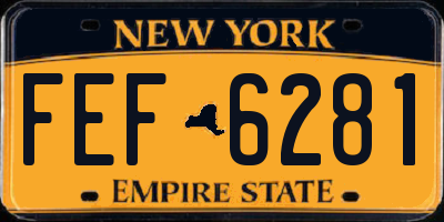 NY license plate FEF6281