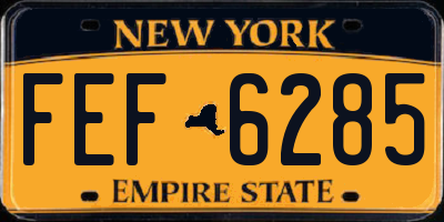 NY license plate FEF6285