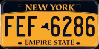 NY license plate FEF6286