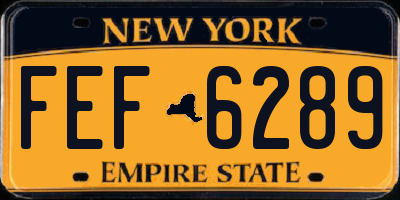 NY license plate FEF6289