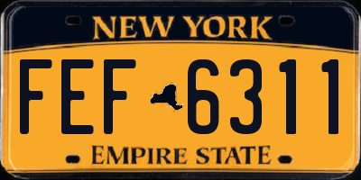 NY license plate FEF6311