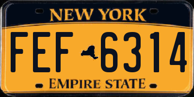 NY license plate FEF6314