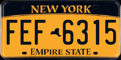 NY license plate FEF6315