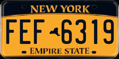 NY license plate FEF6319