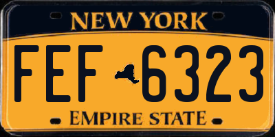 NY license plate FEF6323