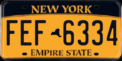 NY license plate FEF6334