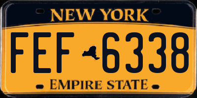 NY license plate FEF6338