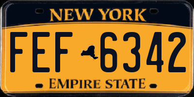 NY license plate FEF6342