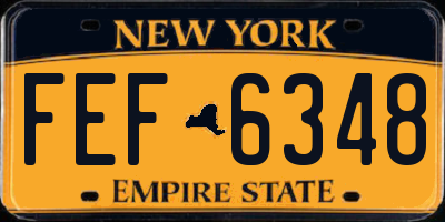 NY license plate FEF6348