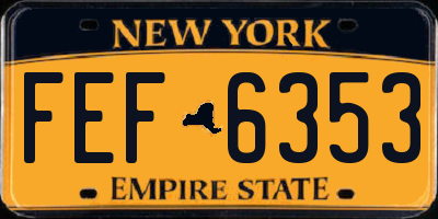 NY license plate FEF6353