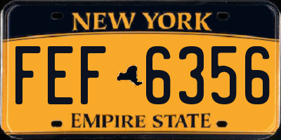 NY license plate FEF6356