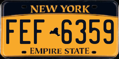 NY license plate FEF6359
