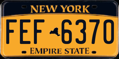 NY license plate FEF6370