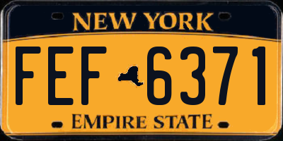 NY license plate FEF6371