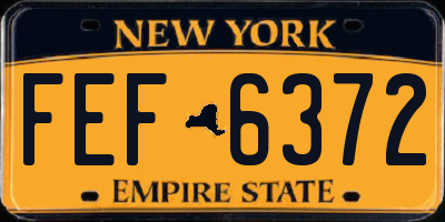 NY license plate FEF6372
