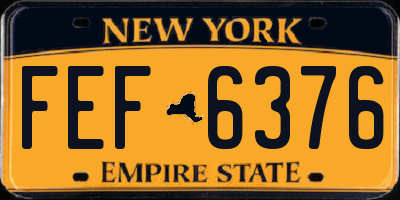 NY license plate FEF6376