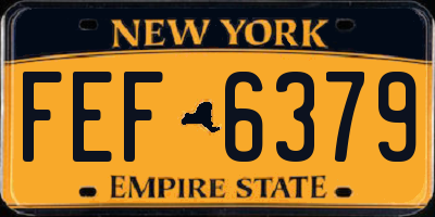 NY license plate FEF6379