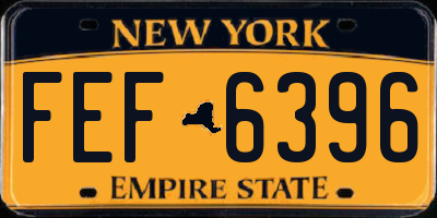 NY license plate FEF6396