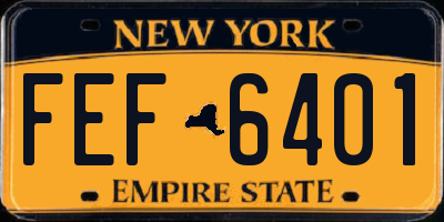 NY license plate FEF6401