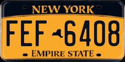 NY license plate FEF6408