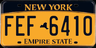 NY license plate FEF6410