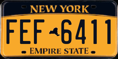 NY license plate FEF6411
