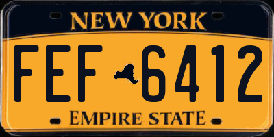 NY license plate FEF6412