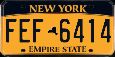 NY license plate FEF6414