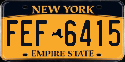 NY license plate FEF6415