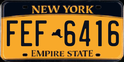NY license plate FEF6416