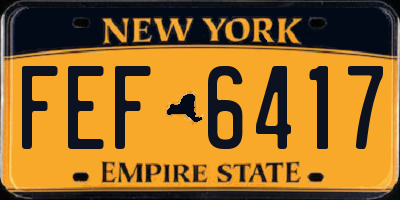 NY license plate FEF6417