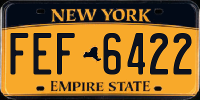NY license plate FEF6422