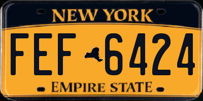 NY license plate FEF6424
