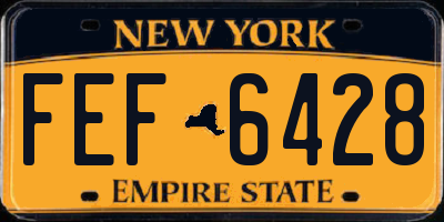 NY license plate FEF6428