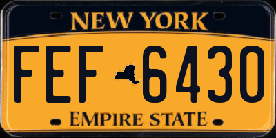 NY license plate FEF6430