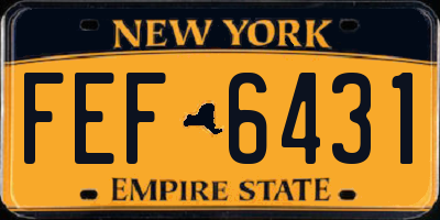 NY license plate FEF6431
