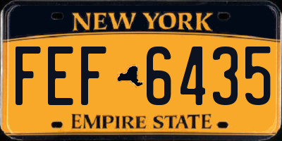 NY license plate FEF6435