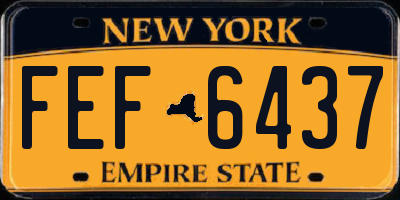 NY license plate FEF6437