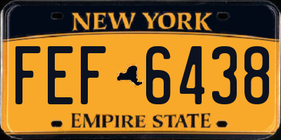 NY license plate FEF6438