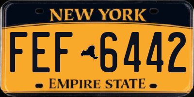 NY license plate FEF6442