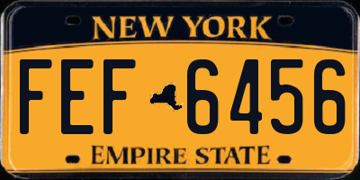 NY license plate FEF6456